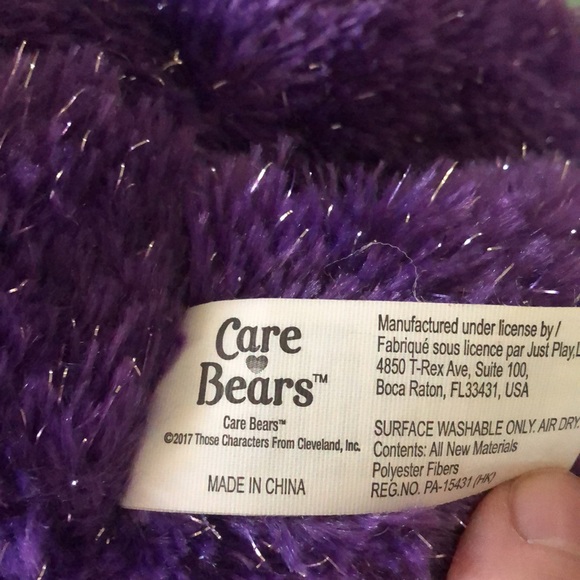 2017 Purple Care Bear Rainbow Heart Glitter, Anniversary Bear Limited Edition!* - Picture 9 of 10